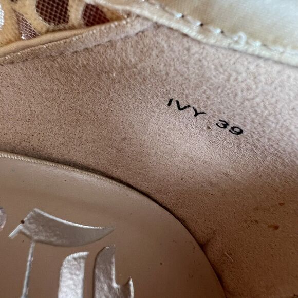 Lady Couture Ivy Peep Toe Gold Lace Mesh Stiletto Heels NIB Women’s EU 39 US 8 - Picture 14 of 16